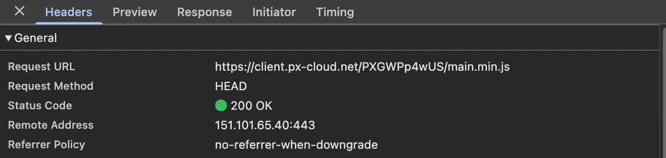 DevTools request headers for main.min.js on client.px-cloud.net